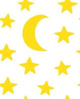 Seamless pattern of hand drawn doodle sketch stars and moon isolated on white background vector