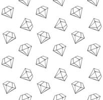 Seamless patterns of hand drawn doodle sketch diamond isolated on white background vector
