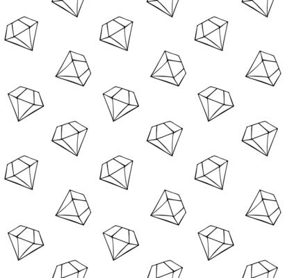 Seamless patterns of hand drawn doodle sketch diamond isolated on white background