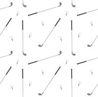 Seamless pattern of flat outline golf ball and stick vector