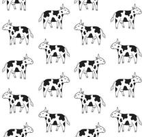 Seamless pattern of hand drawn doodle sketch cow isolated on white background vector