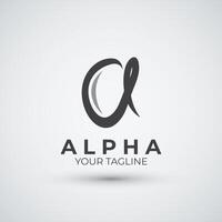 alpha letter a logo icon flat design template vector