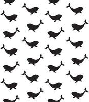 Seamless pattern of hand drawn whale isolated on white background vector