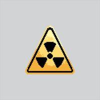 Pixel art illustration Radiation Hazard. Pixelated Hazard Symbol. Radiation Hazard Symbol Icon pixelated for the pixel art game and icon for website and game. old school retro. vector