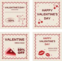 Simple valentine template set vector