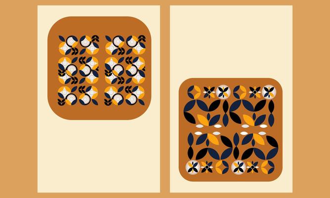 Flat mosaic business card template