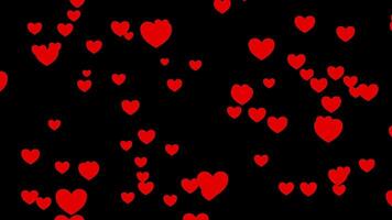 Loop Animation of Transparent Red Hearts Flying Toward the Camera on a Transparent Background video