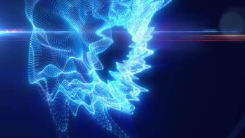 A light burst creating an abstract swirl of blue color with bright digital points video