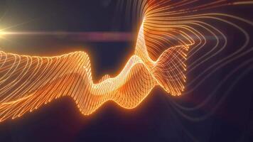 Radiant golden waveforms in motion, symbolizing energy flow, light, and futuristic sound video