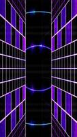 Cyber digital neon electron retro style 80s-90s futuristic grid wireframe backdrop. With Glitch vhs damage effect. video