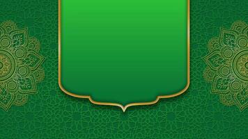 Formal Green Islamic Ramadan Background Animation with Empty Text Area Greeting Card Authentic Middle East and Indian Style Background with Copy Space video