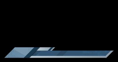 Futuristic design lower third banner animation, Blue geometric lower third banner template design. headline title. Transparent background with alpha channel video