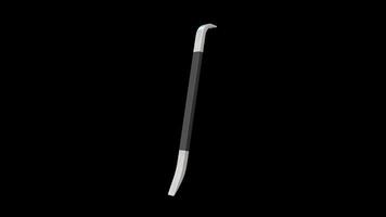 Crowbar Rotating on a Transparent Background. Seamless Loop. Metal Lever. 4K video