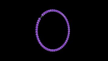 Beaded Bracelet Rotating on a Transparent Background. Seamless Loop. 4K video