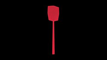 Fly Swatter Rotating on a Transparent Background. Seamless Loop. Flyswatter. 4K video