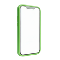 Light green smartphone displaying blank screen, 3d mockup display empty for digital interface prototype, cutout isolated on a transparent background png