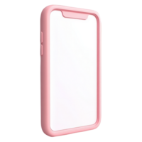 Light pink smartphone displaying blank screen, 3d mockup display empty for digital interface prototype, cutout isolated on a transparent background png