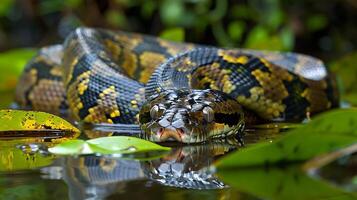 Reticulated Python in the Amazon Rainforest photo