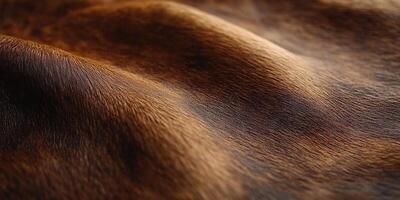 Close-up of soft, textured brown fur illustrating the beauty of animal skin and the intricacies of nature. photo