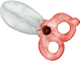 a red of scissors on a transparent background png