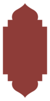 The Dome with Double Rectangle Red Oriental Style Islamic Frame Arches with Modern Boho Mosque Dome for Window png