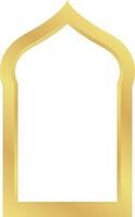 Dome Joined Rectangle Gold Gradient Oriental Style Islamic Frame Arches with Modern Boho Mosque Dome for Door vector