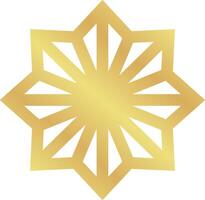 Full Cross Gold Gradient Minimalist Islamic Geometric Pattern Star Frame for Ramadan and Eid Events vector