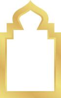 Dome with Double Rectangle Gold Gradient Oriental Style Islamic Frame Arches with Modern Boho Mosque Dome for Door vector