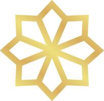 Cross Gold Gradient Minimalist Islamic Geometric Pattern Star Frame for Ramadan and Eid Events vector