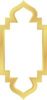 Dome with Double Rectangle Gold Gradient Oriental Style Islamic Frame Arches with Modern Boho Mosque Dome for Window vector