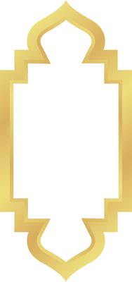 Dome with Double Rectangle Gold Gradient Oriental Style Islamic Frame Arches with Modern Boho Mosque Dome for Window