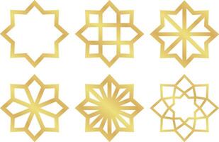 Gold Gradient Minimalist Islamic Geometric Pattern Star Frame for Ramadan and Eid Events vector