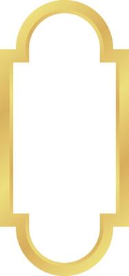 Circle with Rectangle Gold Gradient Oriental Style Islamic Frame Arches with Modern Boho Mosque Dome for Window
