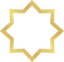 Basic Gold Gradient Minimalist Islamic Geometric Pattern Star Frame for Ramadan and Eid Events vector
