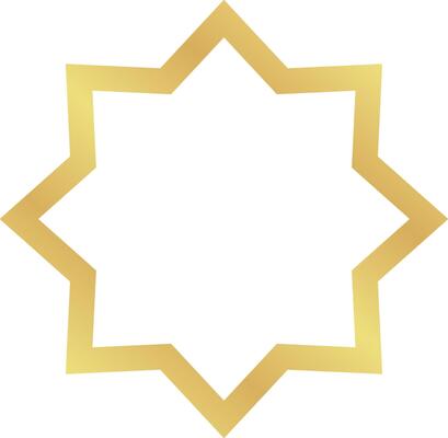 Basic Gold Gradient Minimalist Islamic Geometric Pattern Star Frame for Ramadan and Eid Events
