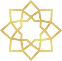 Abstract Gold Gradient Minimalist Islamic Geometric Pattern Star Frame for Ramadan and Eid Events vector