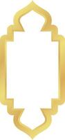Dome with Double Rounded Rectangle Gold Gradient Oriental Style Islamic Frame Arches with Modern Boho Mosque Dome for Window vector