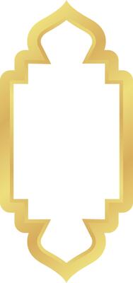 Dome with Double Rounded Rectangle Gold Gradient Oriental Style Islamic Frame Arches with Modern Boho Mosque Dome for Window