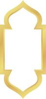 Dome with Rectangle Gold Gradient Oriental Style Islamic Frame Arches with Modern Boho Mosque Dome for Window vector