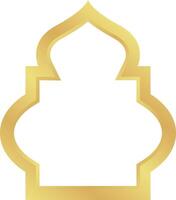 Dome with Rectangle Circle Gold Gradient Oriental Style Islamic Frame Arches with Modern Boho Mosque Dome for Door vector