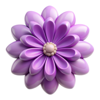 3D Rendered Purple Flower with a Glossy Finish png