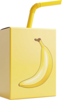 banana in a box with a straw on top png