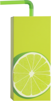 lime juice box with straw png