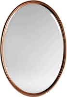 A round mirror with a copper frame png