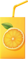 vibrant orange juice box design png
