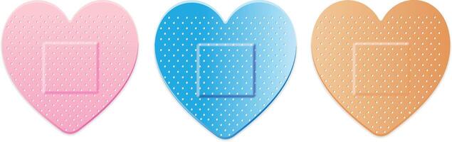 Love bandaids in three colours vector