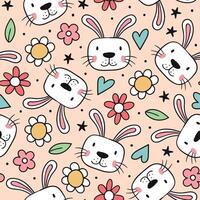 Easter Bunny Seamless Pattern Bunny Background Spring Easter vector