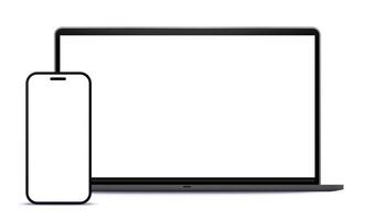 Laptop and smartphone on a white background vector
