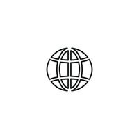 Minimalist Globe Icon Outline Representing Global Connectivity and Internet Access vector