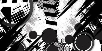 Abstract design of black and white livery and geometry pattern vector